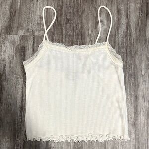 Chic Ivory Lace-Trimmed Camisole